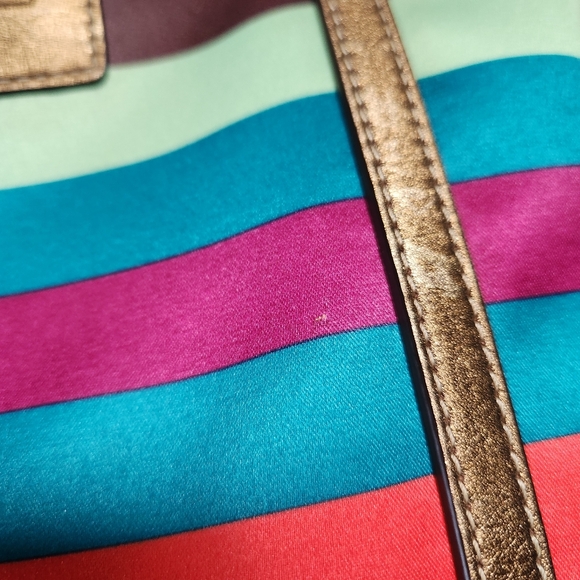 Coach Legacy Stripe Sateen Tote Bag - Picture 8 of 15